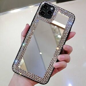 iPhone 13 Pro Max Silver Sparkle Mirror Case